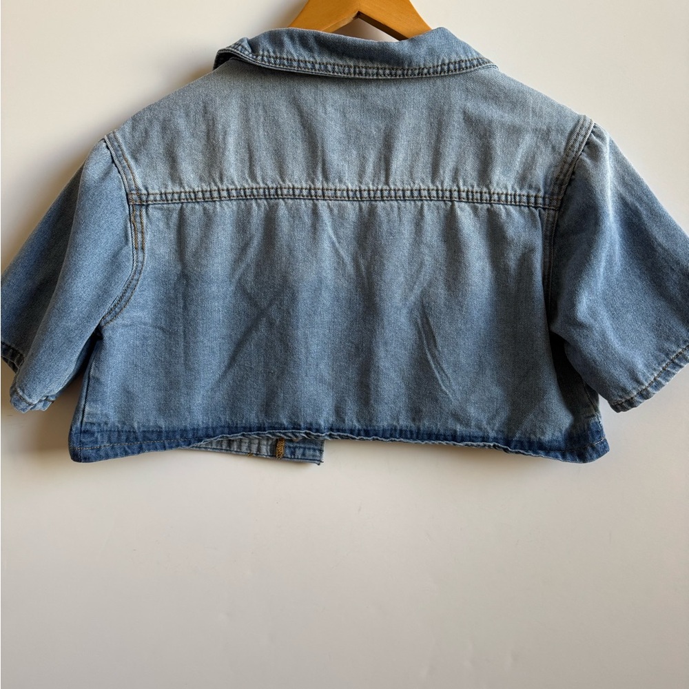 Cropped Jean jacket short sleeve - Picture 7 of 13